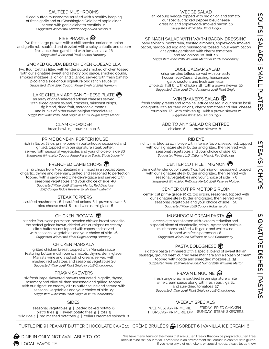 Menu – Wapato Point Cellars